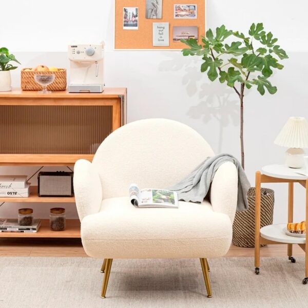 XINMICS White Accent Chair Reading Sofa for Living Room Bedroom — изображение 2