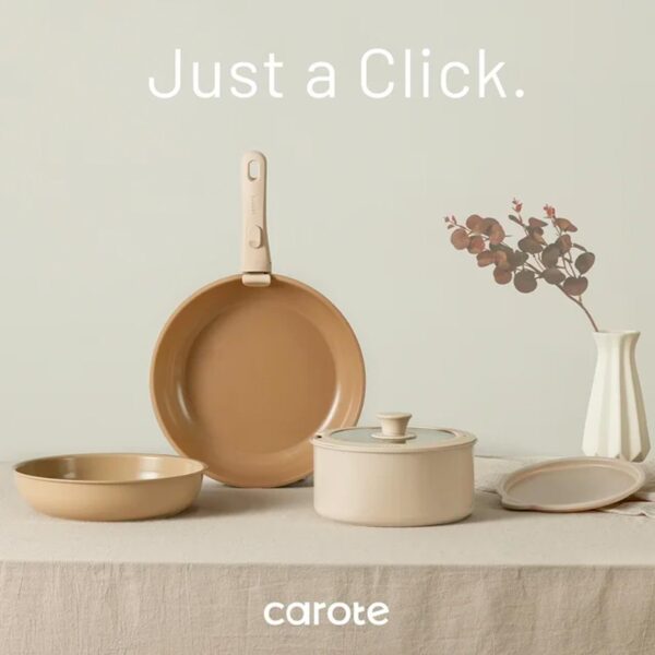 CAROTE 6pcs Pots and Pans Set, Ceramic Cookware Set Detachable Handle — изображение 2