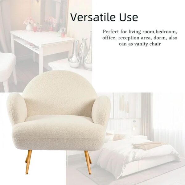 XINMICS White Accent Chair Reading Sofa for Living Room Bedroom — изображение 3